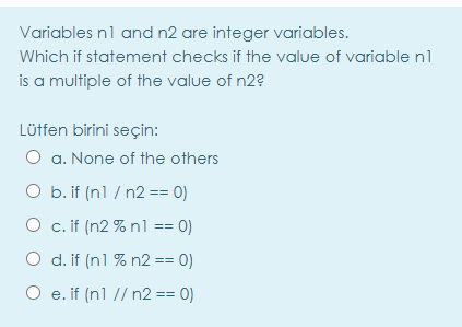 Solved Variable n is an integer variable. Which if statement | Chegg.com