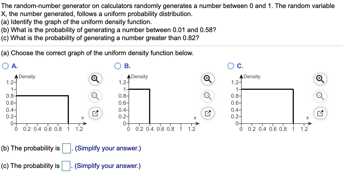 Solved The Random-number Generator On Calculators Randomly | Chegg.com