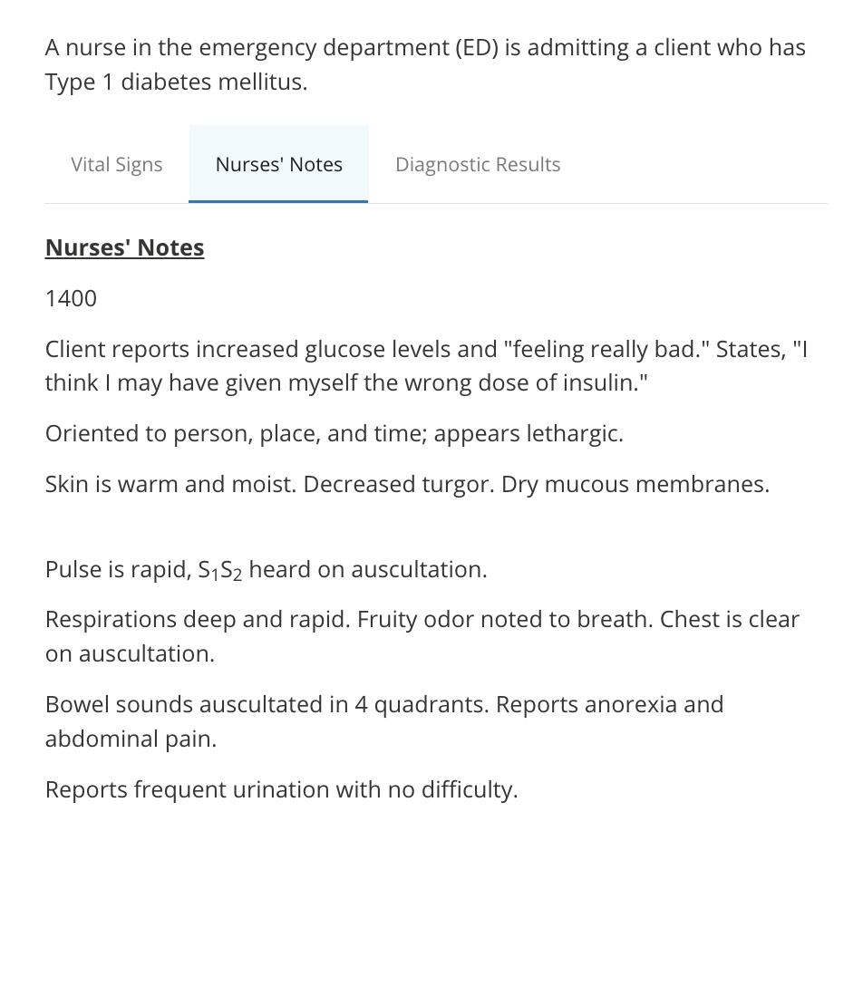 Solved A nurse in the emergency department (ED) is admitting
