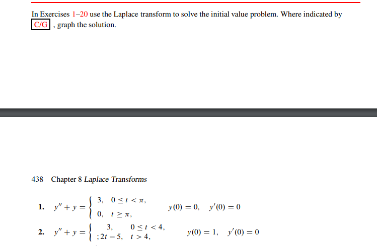 Solved In Exercises 1-20 use the Laplace transform to solve | Chegg.com