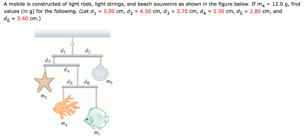 Solved A Mobile Is Constructed Of Light Rods, Light Strings, | Chegg.com