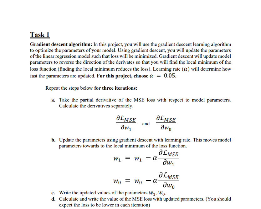 linear-regression-with-gradient-descent-algorithm-in-chegg