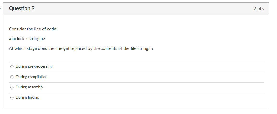 Solved Question 6 2 pts For the code shown, in what part of | Chegg.com
