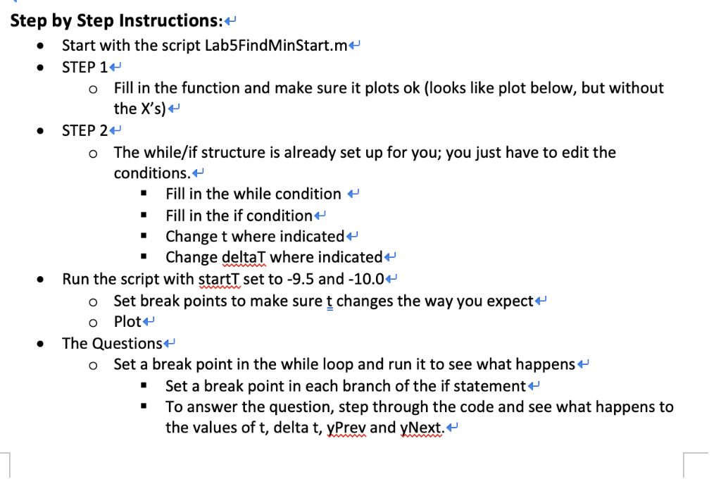 Solved %% Simplified version of find the minimum of a | Chegg.com