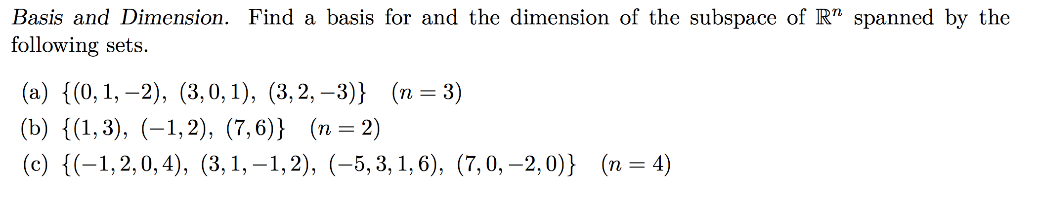 Solved Basis And Dimension. Find A Basis For And The | Chegg.com