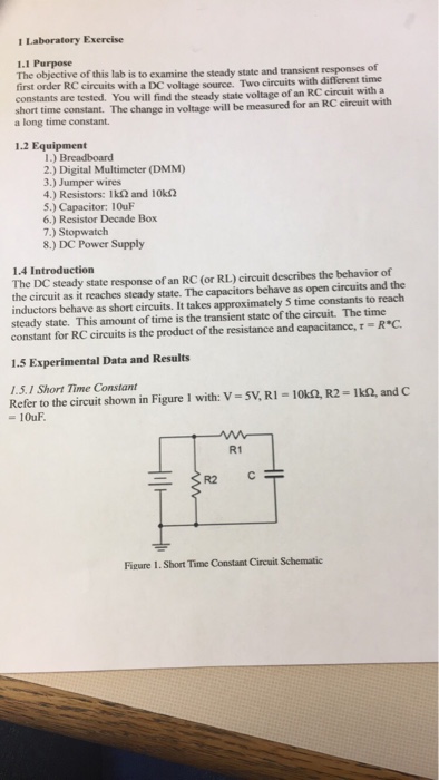 Solved 1 Laboratory Exercise 1.1 Purpose The objective of | Chegg.com