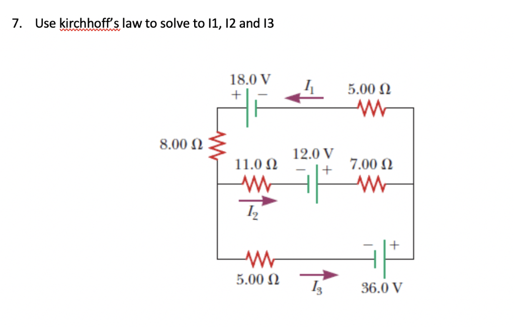 Solved Use kirchhoff's law to solve to 11, 12 and 13 7. wwww | Chegg.com