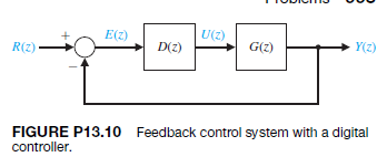Solved FIGURE P13.10 Feedback control system with a digital | Chegg.com