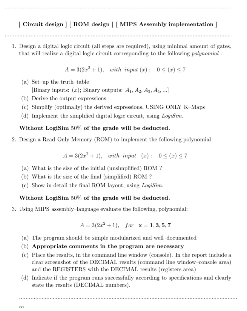 Solved Design a digital logic circuit all steps are Circuit Diagram