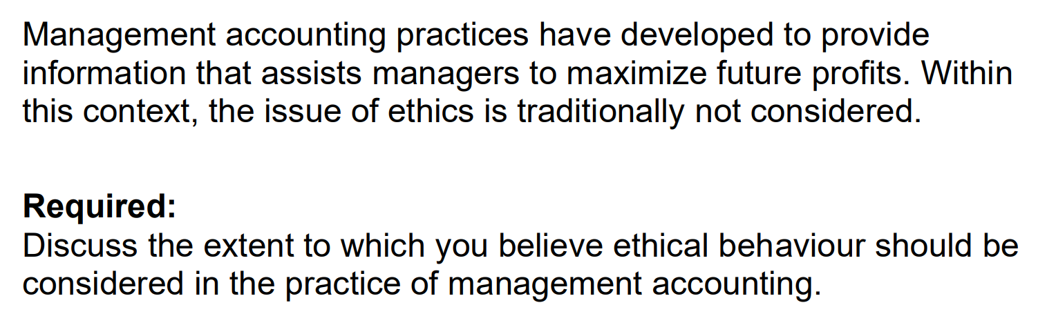 Solved Management accounting practices have developed to | Chegg.com
