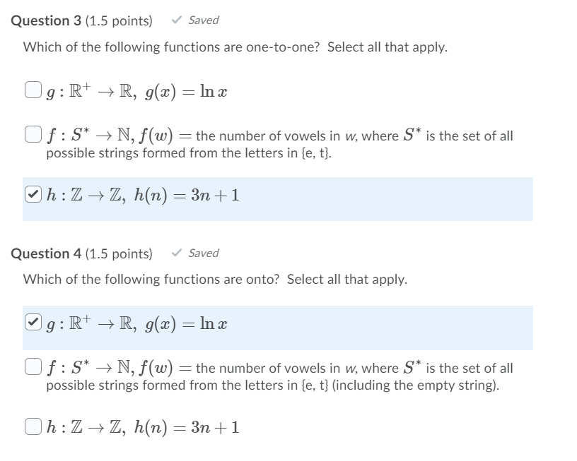 Solved Question 3 (1.5 points) Saved Which of the following | Chegg.com
