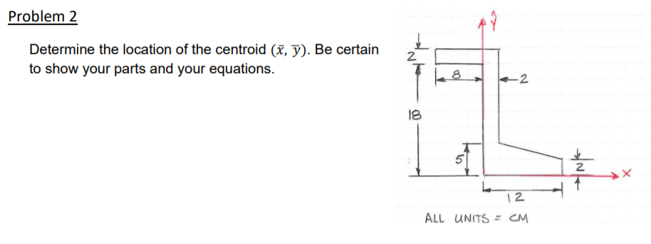 Solved Problem 2 Determine the location of the centroid (x, | Chegg.com