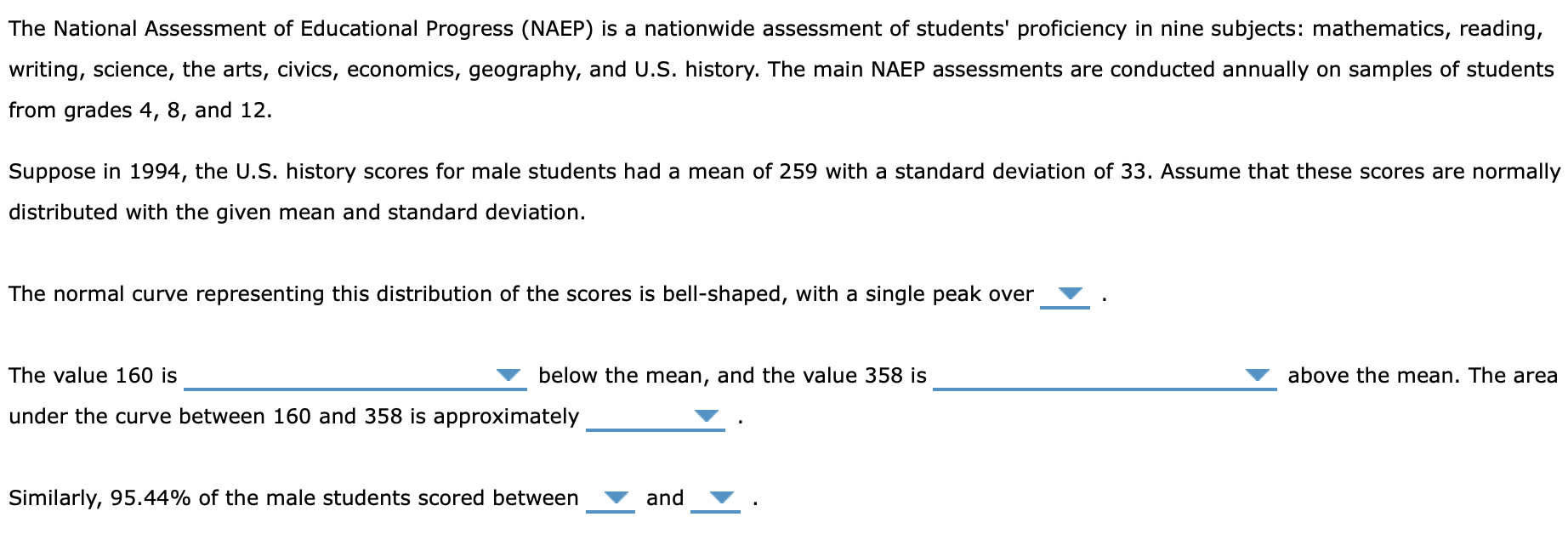 Solved The National Assessment of Educational Progress