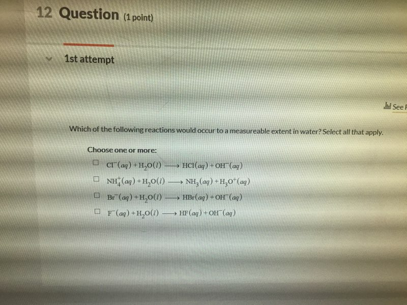 Solved 12 Question (1 point) ﹀ 1st attempt See Which of the | Chegg.com