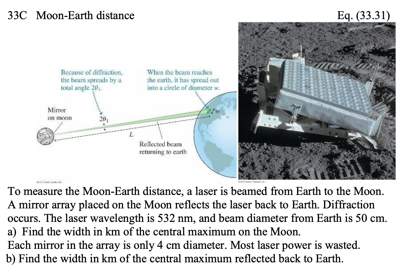 Solved 33C MoonEarth distance Eq. (33.31) Because of
