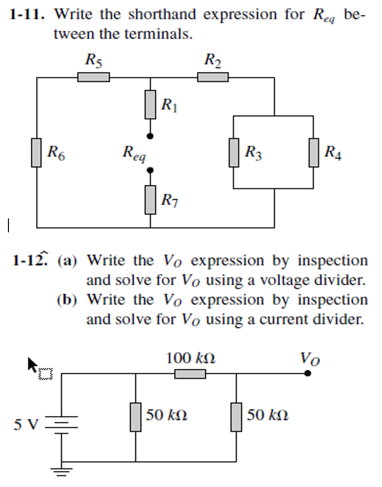 Solved 1-11. Write the shorthand expression for Req be- | Chegg.com