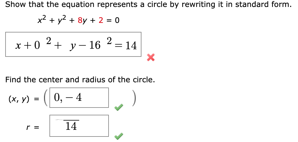 Solved Show That The Equation Represents A Circle By Chegg Com