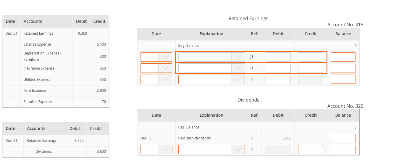 Solved Post the closing entries to the general ledger in RED | Chegg.com
