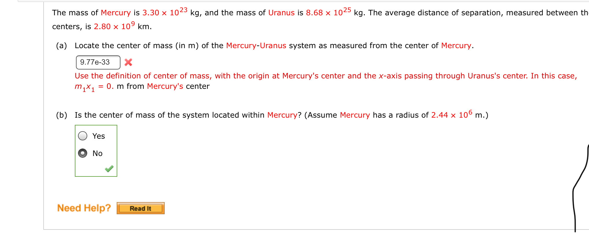 The Mass Of Mercury Is 3 30 X 1023 Kg And The Mass Chegg Com