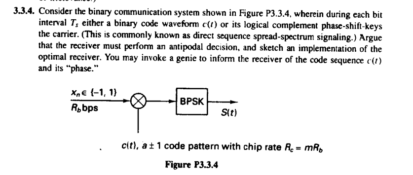 Solved 3.3.4. Consider the binary communication system shown | Chegg.com