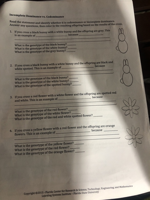 Solved Dominance vs. Codominance Read the