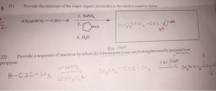 Solved 21) Provide the structure of the major organic | Chegg.com