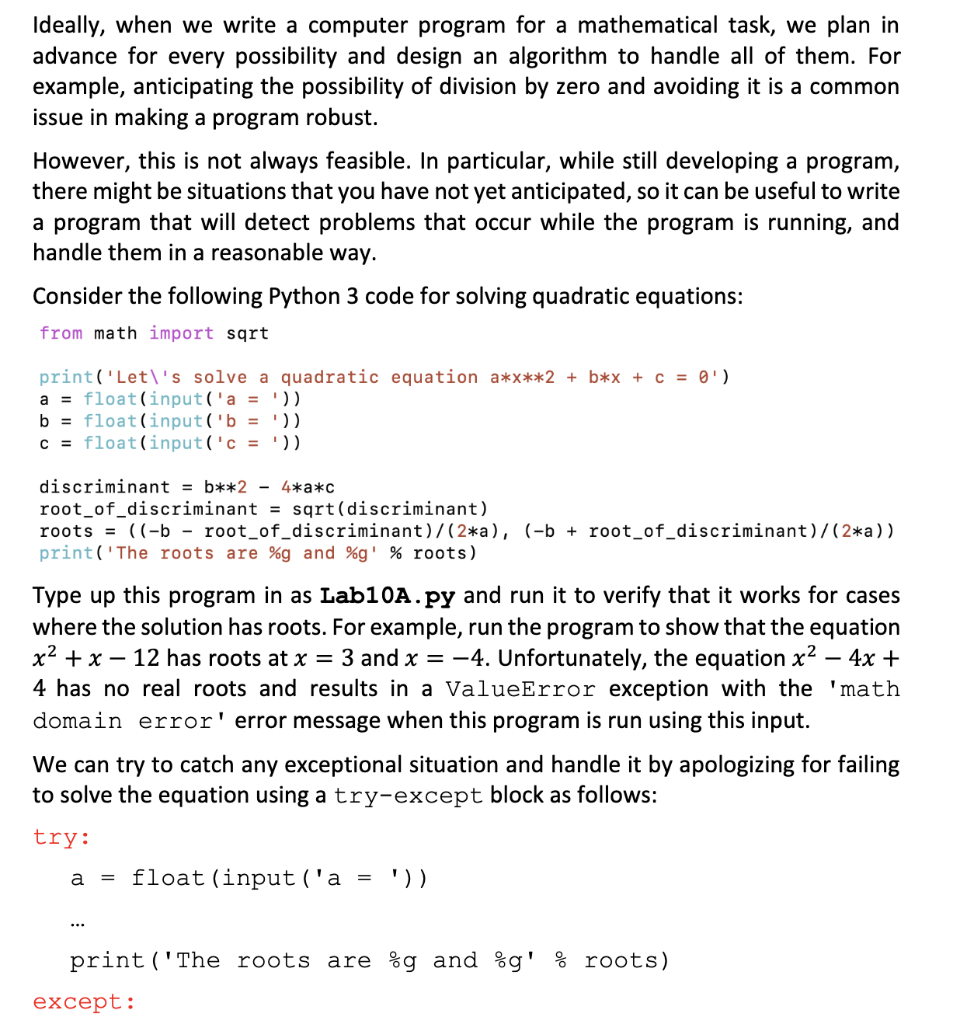 Solved Ideally, when we write a computer program for a | Chegg.com