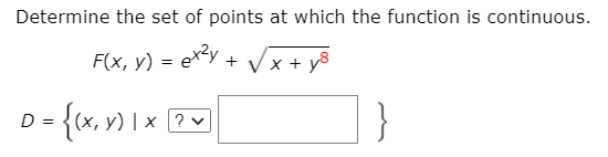 Solved Determine the set of points at which the function is | Chegg.com