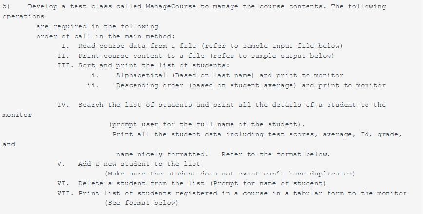 Can Somebody Please Help me create a test Java class | Chegg.com