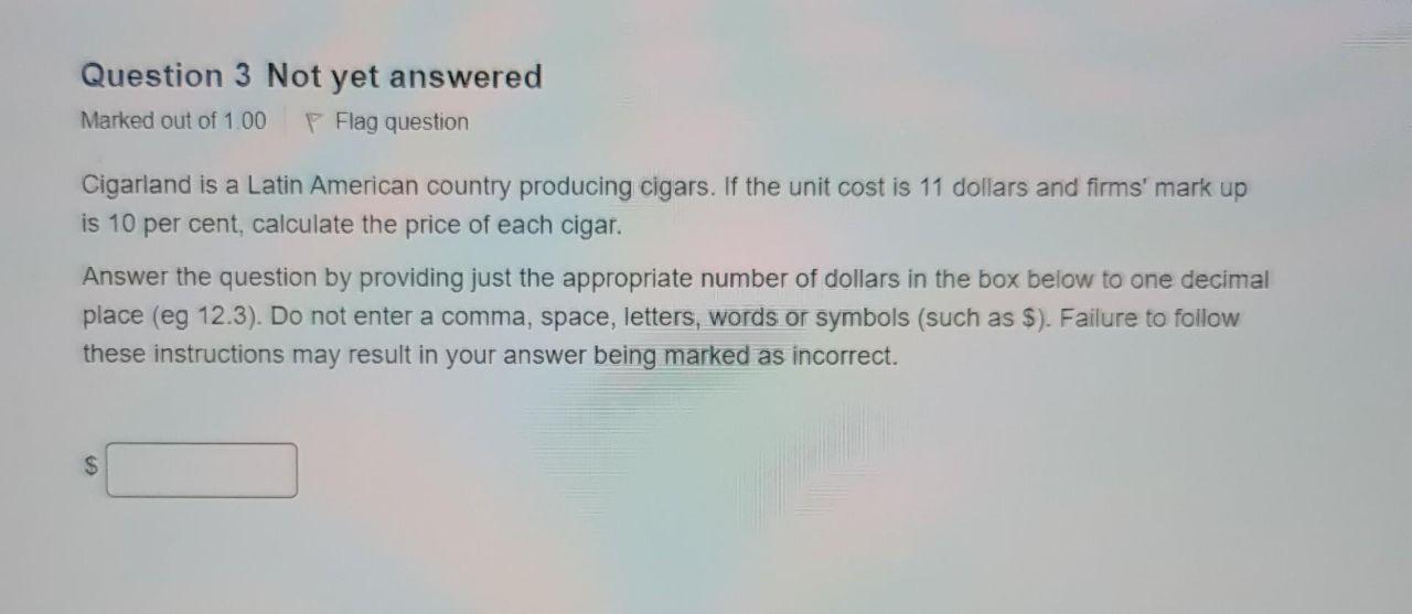 Solved Question 3 Not yet answered Marked out of 100 F Flag | Chegg.com