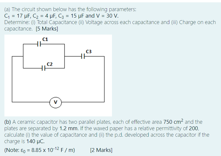 Solved (a) The circuit shown below has the following | Chegg.com
