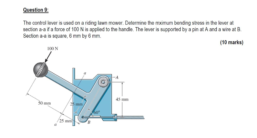 Solved The control lever is used on a riding lawn mower.