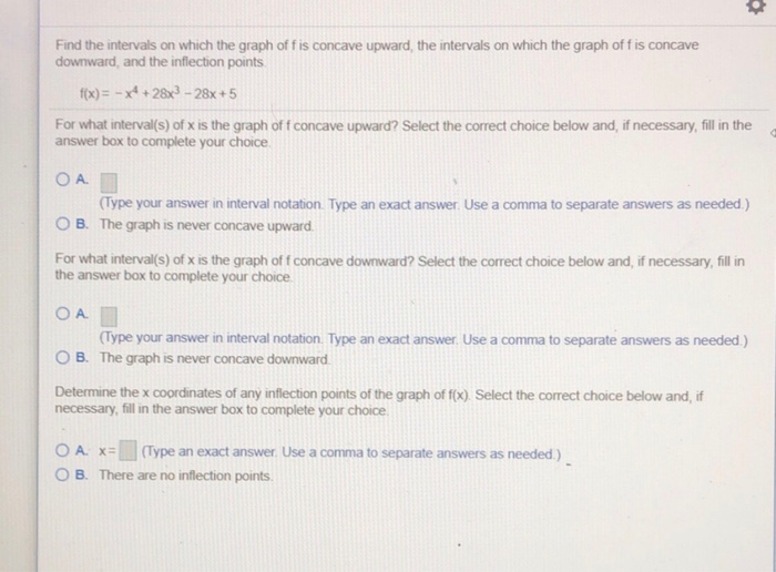 Solved Find the intervals on which the graph of f is concave | Chegg.com