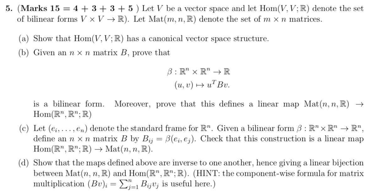 Solved 5 Marks 15 4 3 3 5 Let V Be A Vector S Chegg Com