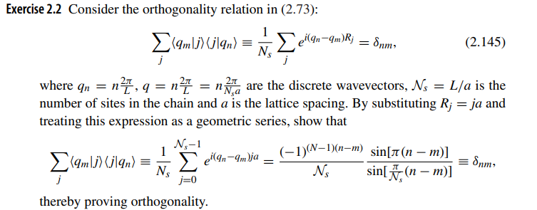 Solved Exercise 2.2 Consider the orthogonality relation in | Chegg.com