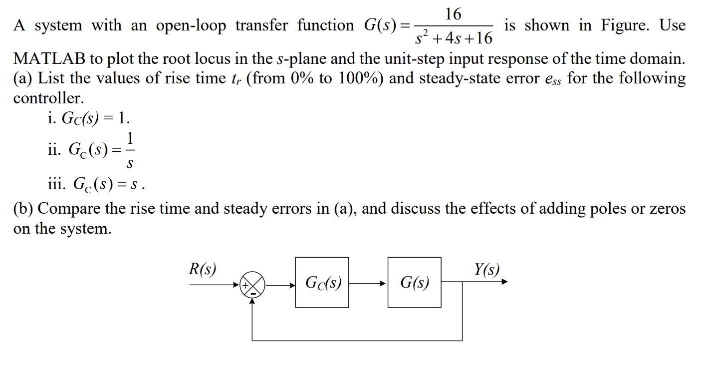 Solved A system with an open-loop transfer function | Chegg.com