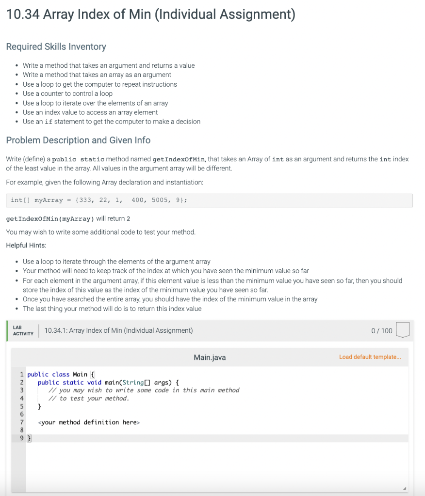 Solved Required Skills Inventory - Write a method that takes | Chegg.com