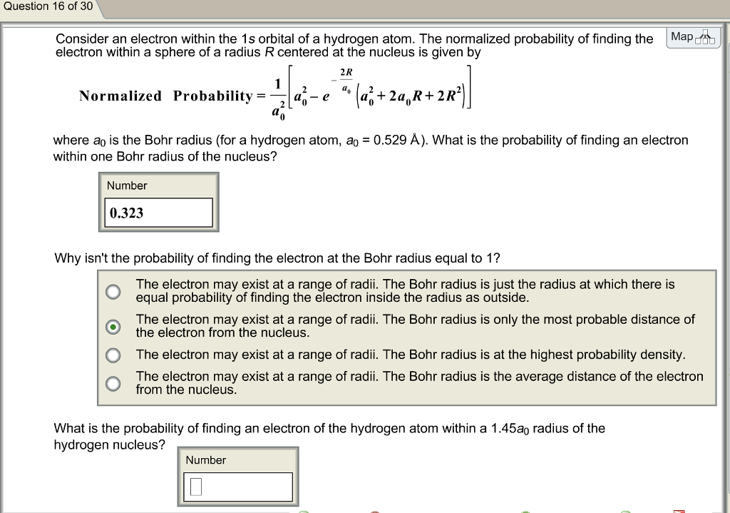Solved Question 16 of 30 Consider an electron within the 1s | Chegg.com