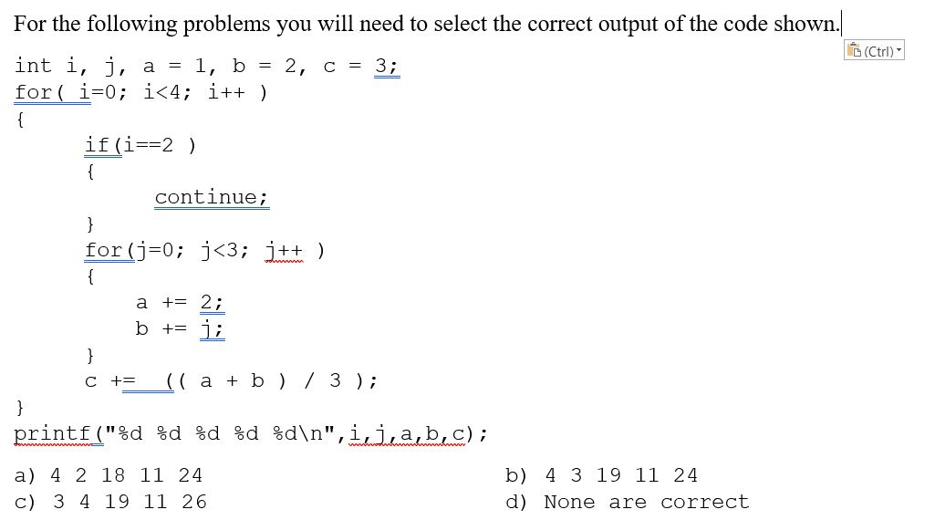 Solved (Ctrl) For the following problems you will need to | Chegg.com
