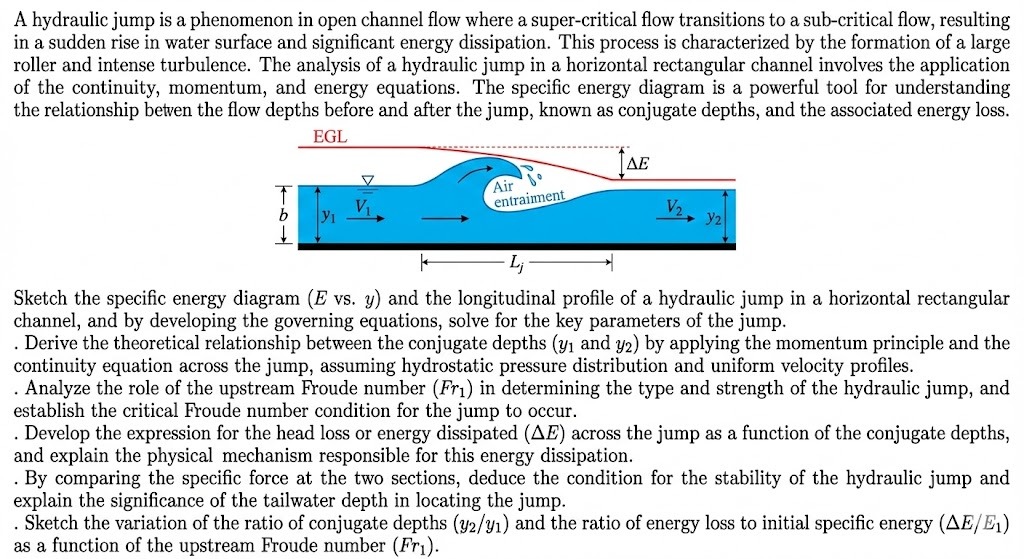 Solved A hydraulic jump is a phenomenon in open channel flow | Chegg.com