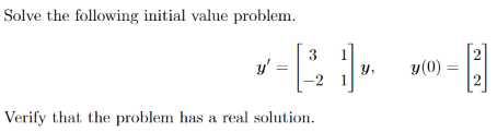 Solved Solve the following initial value problem. | Chegg.com