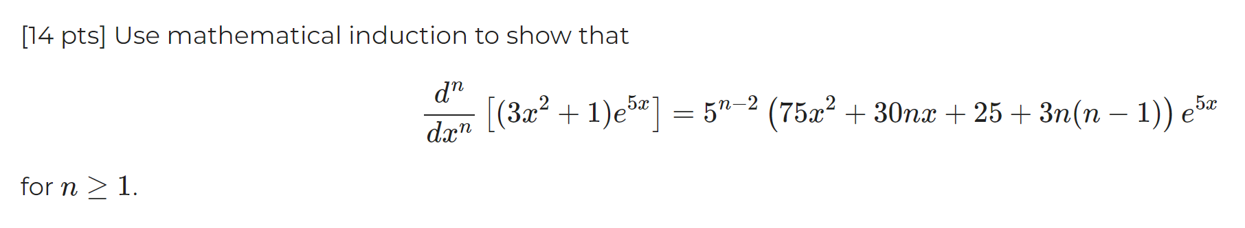 Solved [14 pts] Use mathematical induction to show that | Chegg.com