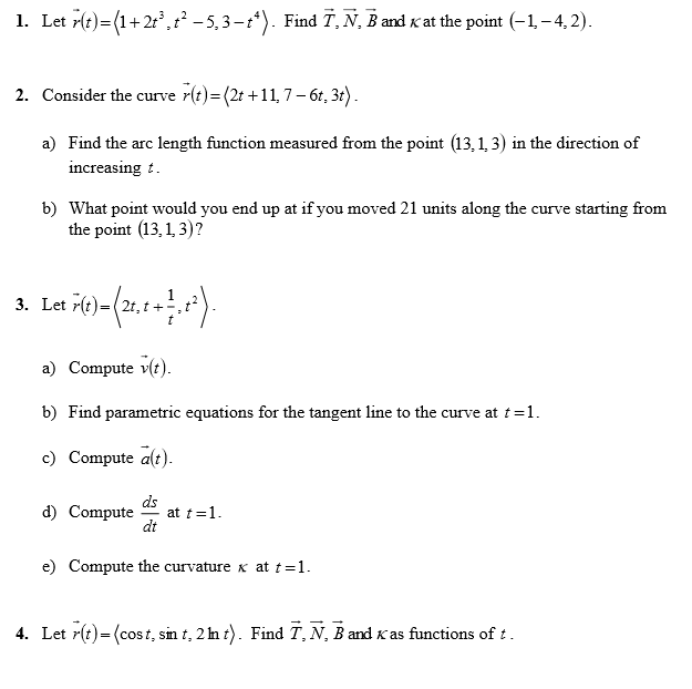 Solved 1. Let ölt)= (1+27°, 8° -5,3–14). Find 7, N. B and K | Chegg.com