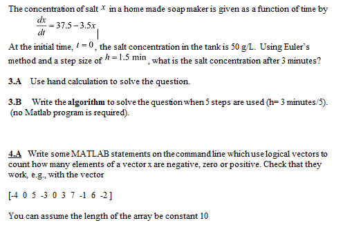 Solved dt 1 The concentration of salt * in a home made soap | Chegg.com