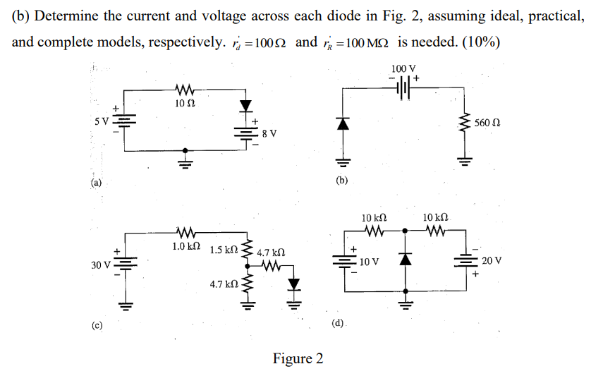 Solved (b) Determine the current and voltage across each | Chegg.com