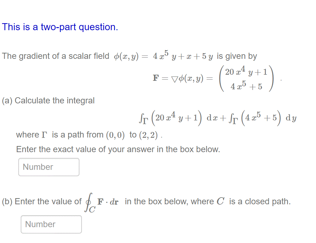 Solved This Is A Two Part Question The Gradient Of A Sca Chegg Com