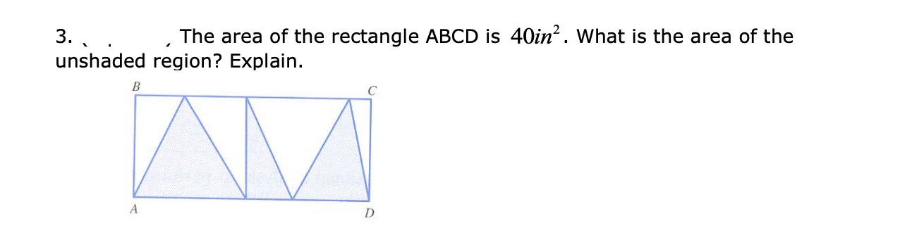 find the area of shaded region if abcd is a rectangle