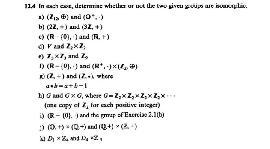 Solved 12.4 In each case, determine whether or not the two | Chegg.com
