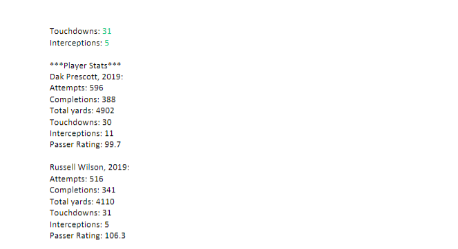 Quarterback Passer Rating Calculator