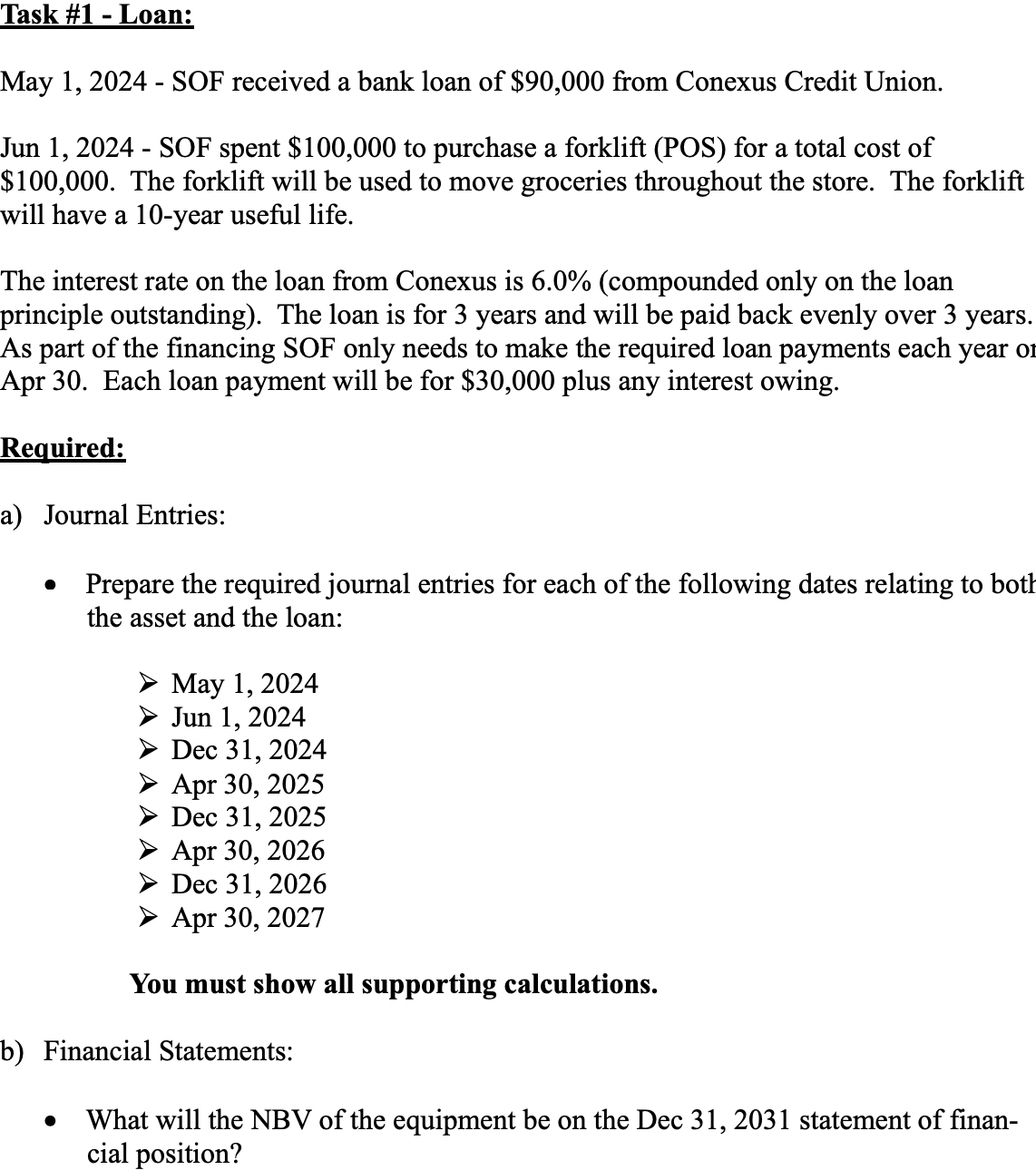 Solved Task 1 Loan May 1 2024 SOF Received A Bank Chegg Com   PhpnQfujM